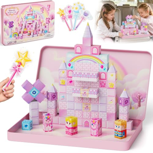burgkidz 100-Pièces Blocs magnétiques Jouets: Voyage pour Filles dès 3 Ans