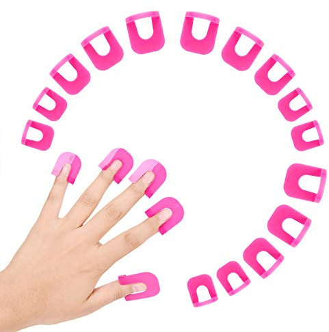 Hanyoushen 26 PCS Smalto per Unghie Stencil Riutilizzabile,Protettore per Unghie, Plastica Morbida Protezioni per Unghie Scudi Protettivi kit Copri Dita ,Strumenti Antisbavature