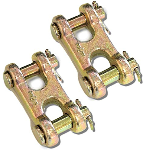 (Pack of 2) 3/8 Inch Safety Chain Repair Link Twin Clevis 6600 Working Load Limit