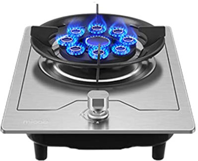 Fornello A Gas Da Incasso 30 Cm, Fornello A Gas A Bruciatore Singolo NG/GPL Stufa A Gas Convertibile Argento Vetro Temperato Accensione Automatica A Impulsi Cucina Domestica ( Color : A , Size : NG )
