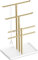 Jewelry Stand Organizer, 32cm Tall Sturdy Metal, 3-Tier Jewelry Holder for Necklace, Earring, Bracelet, Ring, Hanger for Display and Storage, Aesthetic Room Decor, Gold Jewlery Stand with White Tray