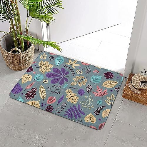 ERICAT Alfombra de Baño Alfombra Ducha Antideslizante,Otoño n con Hoja Resumen Lindo telón de Fondo Otoño rful Hojas Lila El Elegante,Suave Felpa Alfombras y Moquetas Alfombrilla para Baño 40x60cm