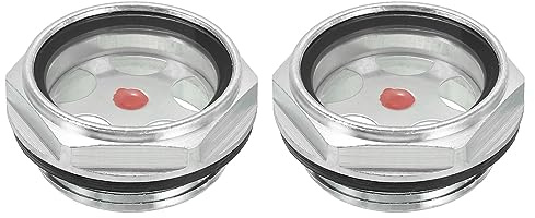 PATIKIL Air Compressor Oil Sight Glass, 2 Pack G 1-1/4 Male Thread Aluminum Alloy Oil Liquid Level Gauge Air Compressor Parts with O-ring