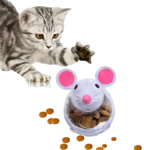 Ieron Jouet d'alimentation pour chat - Balle de nourriture pour chat - Balle d'alimentation lente pour chat - Jouet pour chat - Jouet d'entraînement interactif - Souris mignonne