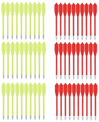 60PCS 6.3 Inch 50-80LB Mini Archery Crossbow Bolts Set with Sharp Metal Tip, Reusable Durable Arrow Dart for Shooting Target Practice, Outdoor Fishing, Small Hunting Game