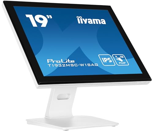iiyama Prolite T1932MSC-W1SAG 48cm 19 IPS LED-Monitor SXGA 10 Punkt Multitouch kapazitiv VGA HDMI DP Audio-in/Out IP54 Anti-Glare-Beschichtung weiß