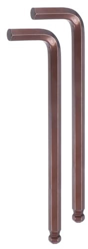 QUARKZMAN 2 stycken insexnyckel med kulhuvud 14 mm S2 stål L-form extra lång arm sexkantsnyckel metriska verktyg för reparation av hemmet, röd