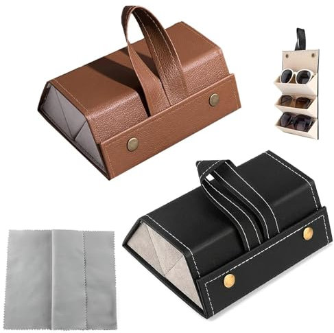 PMELCXD Porta Occhiali Multiplo - Brillenbox Premium con Organizer Occhiali e Cavi - Scatola Porta Occhiali Ideale per Casa e Viaggio - Cacciavite per Occhiali Incluso.