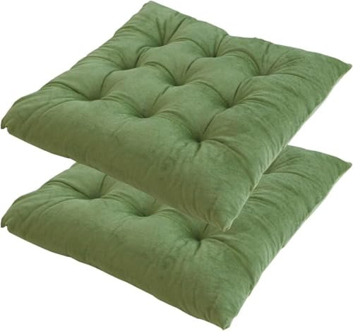 Hoowarm 4/2/1er Set Sitzkissen Quadratisch, Weiches Bequem Stuhlkissen, 40x40cm mit Bändern Stuhlauflage,Waschbares Steppkissen Stuhlkissen für Outdoor Indoor Esszimmer Garten(Color 7,40x40cm(2pcs))