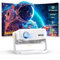 Beamer [Elektrischer Fokus und Auto Keystone] 4K Full HD 1080P Unterstützt,WiFi 6 und Bluetooth Mini Beamer, 300 Zoll, 360-Grad-Drehbar Beamer, Ideal für Heimkino und Outdoor, Kompatibel mit Handy,PC
