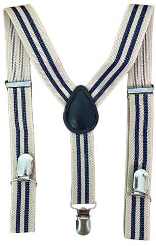 HISUNBEN Bretelle da uomo per bambini, larghe ed elastiche, regolabili in lunghezza, forma a Y, con 3 clip forti, cintura per donne e bambini da 1 a 13 anni-5