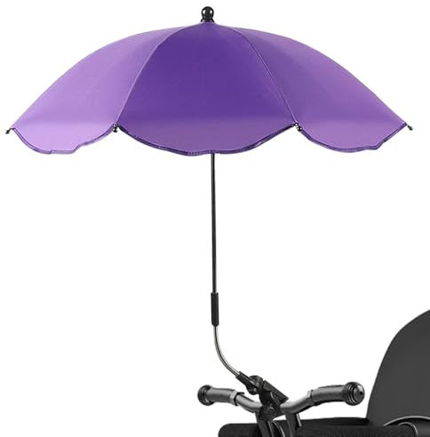 Pram Parasol, Toddler Parasol Umbrella for Pram, with Adjustable Fixing Clamp & Umbrella Handle, UV Protection Clip Umbrellas Stroller for Beach Chair Wheelchair