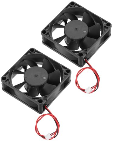sourcing map 2 ventiladores de refrigeración sin escobillas DC12V DC12V 0.45A 70x70x25mm, 2 pines, 2 cables, silencioso, para impresora 3D, caja de computadora, equipo de video, proyecto de
