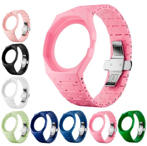Bracelet en céramique pour Swatch Royal Pop, changement de montre de poche à montre-bracelet, kit de modification biocéramique, bracelet de remplacement pour montre, à 3 heures (Rose Rouge)
