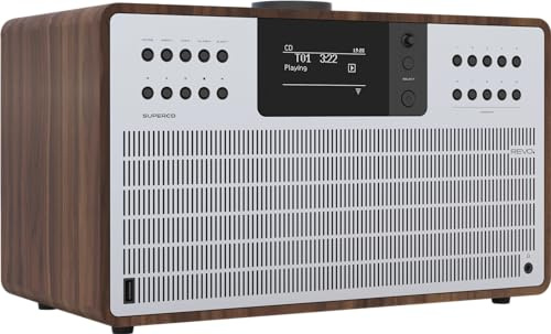 Revo Technologies SuperCD - Deluxe Digital Music System with CD, DAB/DAB+/FM, Walnut/Silver