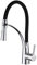 Heable Pull Down Kitchen Sink Mixer Tap with Dual Function Sprayer, Single Lever Swivel Spout Kitchen Taps with Black Silicone Hose, Available Chrome Finish Solid Brass