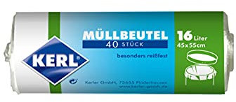 KERL Sacchetti della spazzatura 16 l, 40 pezzi, 45 x 55 cm