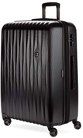 SwissGear 7272 Energie Expandable Hardside Luggage with Spinner Wheels and TSA Lock, Black, Checked-Large 27-Inch