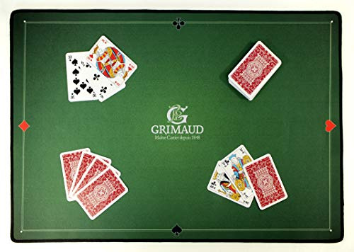 Grimaud – Tapis de cartes néoprène 40 x 60 cm – Tapis de jeu Belote/Poker/Tarot/Coinche – Antidérapant – Glisse des cartes parfaite