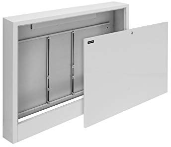 Gorgiel Verteilerkasten Aufputz NANOPANEL Verteilerschrank für Fußbodenheizung 4 bis 14 Heizkreise (Weiß, Kunststoff, 615mm x 580mm x 110mm, Oberflächenmontage mit Schrauben, nicht wasserresistent)