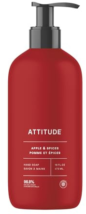 ATTITUDE Liquid Hand Soap, EWG Verified, Plant and Mineral-Based, Vegan Personal Care Products, Apple & Spices, 473 mL