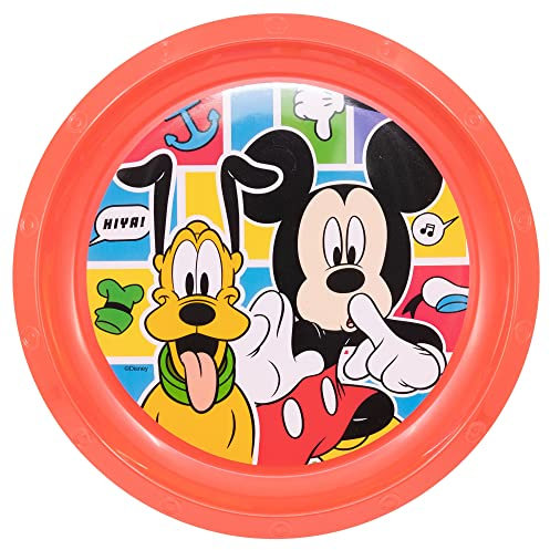 Plato infantil reutilizable de plástico de Mickey Mouse