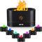 Birshe Aromatherapielampe, 200ml Flame Diffuser Luftbefeuchter,7-Farben-Licht Ätherische Öle Diffuser für Zuhause Büro Raumduft Yoga, Wasserlose Abschaltautomatik/Geräuscharmer (schwarz)