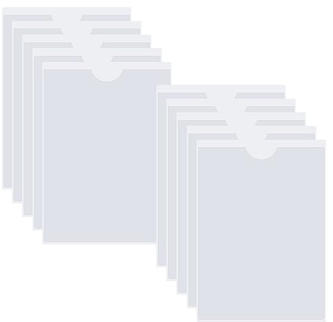 UMCHU 10 Piezas Bolsillo Trasparentes Autoadhesivos,Bolsillos autoadhesivos para tarjetas de visita,para organizar y proteger tus tarjetas de índice o fotos, A5