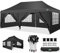 COBIZI Pavillon 3x6 Partyzelt wasserdicht stabil, Faltpavillon 3x6 mit 6 Seitenwänden, Upgrade-Hochdach und Tragetasche, Gartenpavillon für Party im Freien, Hochzeiten, Fest, UV 50+, Schwarz