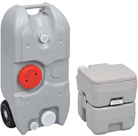 ARKEM Tragbare Camping-Toilette mit Wasserbehälter Wohnwagen Toilette Chemie Mobiles Klo