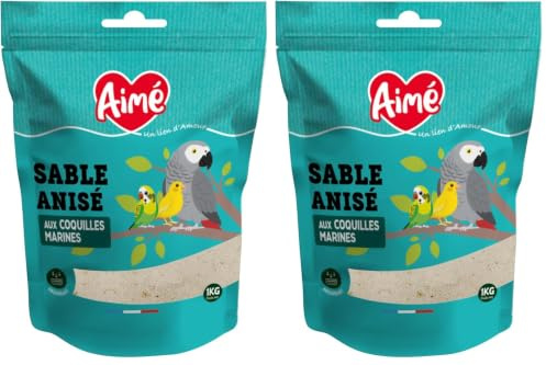 Aime Fond de Cage Sable Anisé pour Oiseaux 1,150 Kg (Lot de 2)