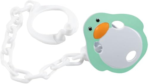 Poupy Attache-tétine pour bébé en plastique, sans BPA, lavable et réutilisable en forme de pingouin avec chaîne