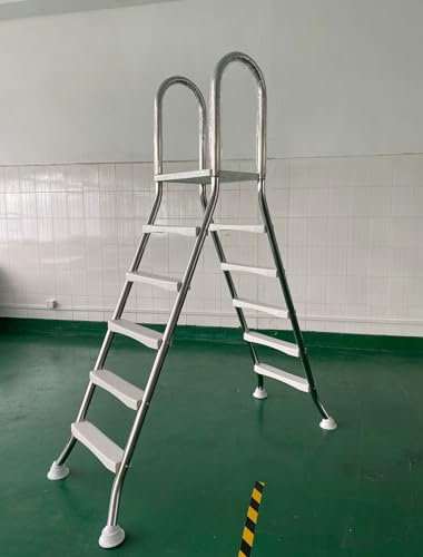 AIBOTY Scala per Piscina Fuori Terra Grandi gradini per Piscina a Doppia Faccia Scala per Piscina a 5 gradini in Acciaio Inossidabile 304 Fuori Terra Scale per Piscine a Parete Alta da 62 Pollici