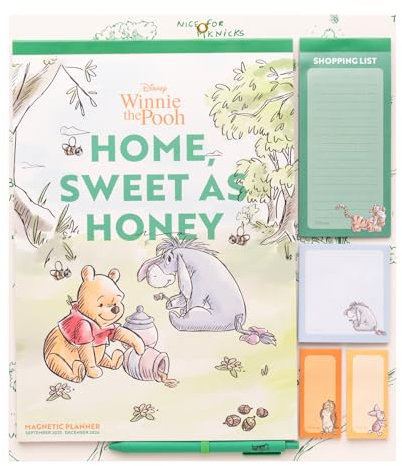 Grupo Erik - Calendrier Magnetique Frigo, Disney, Winnie L'Ourson - de Septembre 2025 à Décembre 2026 | Planificateur Mensuel 16 mois, Calendrier Familial 2025 2026