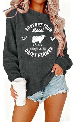 UNIQUEONE Women Nursing Sweatshirts for Breastfeeding Hidden Zipper Maternity Tops Long Sleeve Pullover Casual Clothes, Grey, XL