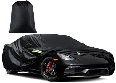 Car Cover for Winter Waterproof Universal Car Cover 4.9m×1.85m×1.5m Fits 157-171 Inch Cars SUVs Winter All Weather with Reflective Strips Right Side Zipper Securing Straps