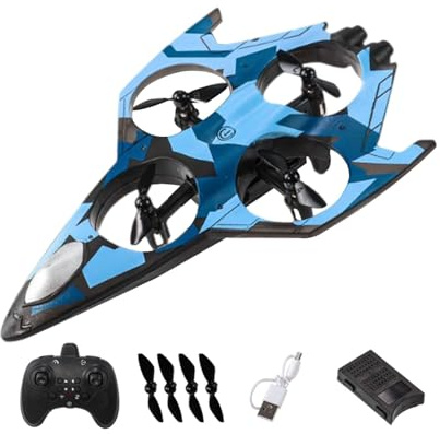 MagiDeal Avión teledirigido con de 360°, Ligero y portátil, Modelo para Exteriores, Ideal para Principiantes, niños y Adolescentes, Azul