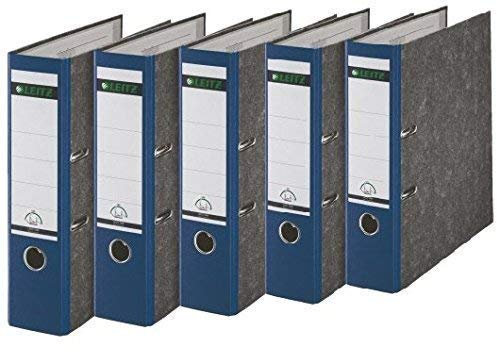 Leitz hochwertiger Ordner 180°, breit | 5er Pack, blau, 1