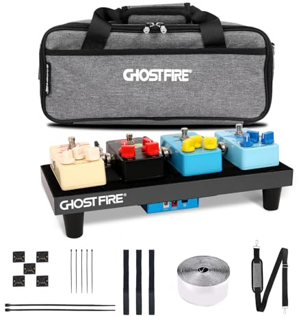 Ghost Fire Pedalboard für Gitarre aus Aluminiumlegierung, 0,36 kg, leichtes Effektpedal, 35 x 14 cm, mit Transporttasche, SPL-01