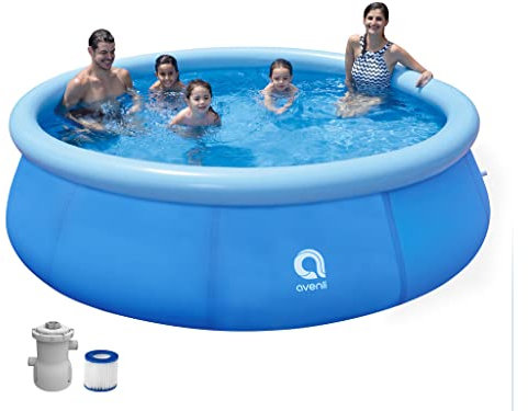 Avenli Piscina Fuoriterra Rotonda con Anello Gonfiabile Autoportante Cm 300x76 Azzurra con Pompa Filtro Inclusa