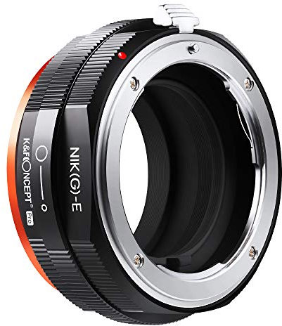 K&F Concept M18105 Nikon G-NEX Hochpräziser Objektiv Adapterring mit Blendenring Nikon G Adapter Objektivadapter für Nikon G/F/AI/D Objektiv auf Sony E-Mount/NEX Kamera