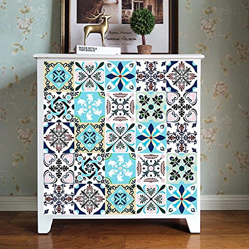 Stick on Tiles Modern Sage Green Tile Stickers PVC Self Adhesive Wall Tiles Heat Resistant Tile Stickers for Kitchen Bathroom Waterproof Peel and Stick Floor Tiles Tile Paint 30x30cm