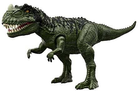 Jurassic World : La Colo Du Crétacé - Ceratosaurus Attaque Sonore - Figurine Articulée - Gamme Jurassic World Dino Escape - Marche avec l'App - Cadeau dès 4 Ans, HCL92