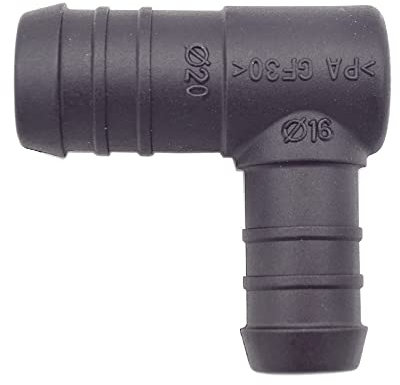 1 x YOU.S Original Schlauchverbinder Zwischenstück RGV Ø 16x20 mm 90° Winkel - L-Form Reduzierer