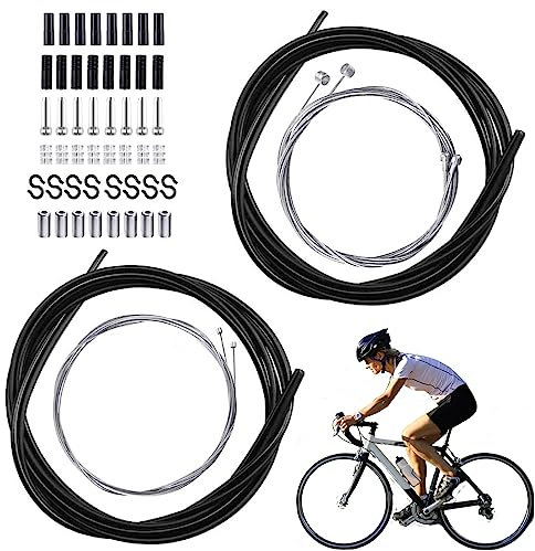 yivom 2 Sätze Bowdenzug Universal, Schaltseil Set, Universal Fahrrad Schaltzug Set Bremszug Fahrrad Hinten, Bowdenzug Fahrrad Bremse mit Bowdenzug Endhülse für Mountainbike, Citybike