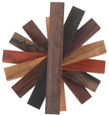 NUOBESTY Woodturning Pen Blanks, 8pcs DIY Wood Blanks Complete Pen Kit Unique Patterns Stain Paint Ready, for Handmade, DIY Crafts