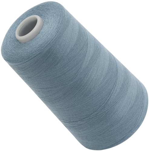 Aerzetix – C72887 – sytrådkon 120 (40/2) 4 000 m – tillverkad av polyester – konfektion, kortvarig, garn, snöre, sömnad, kläder, tråd – färg grå – mörk – blå