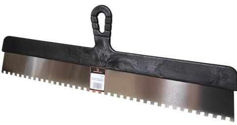 Skimflex Espátula dentada para enlucido - Mango de agarre fuerte, hoja de acero inoxidable - 24? Muescas cuadradas de 8,6 o 4 mm - Representación y capa base para yesos, muesca de 8 mm