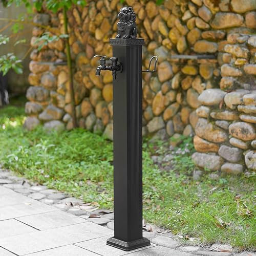 Poste del Grifo del Patio, Fuente de Agua para Jardín Acero Inoxidable, Fuente Jardín Vintage de Pie Con Grifo, Utilizada para Riego y Riego de Jardín(L)