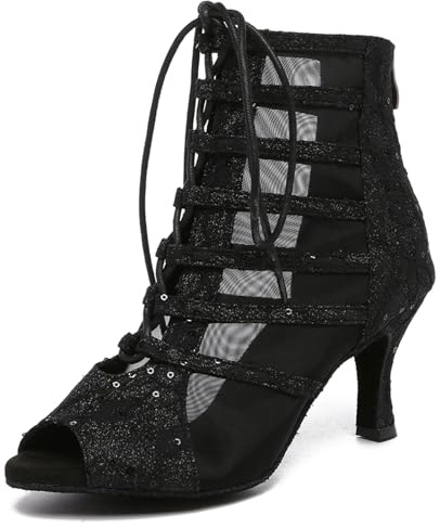 MINITOO Sandales de danse sexy pour femme, ouvertes, bottines de danse, 38 EU